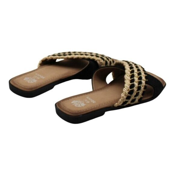 GC Shoes Black Flat Sandals - Picture 6 of 8